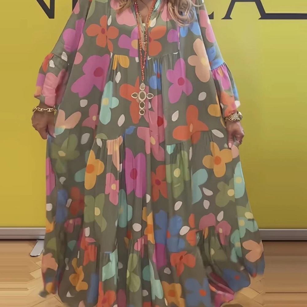 Floral Multicolor Maxi Dress